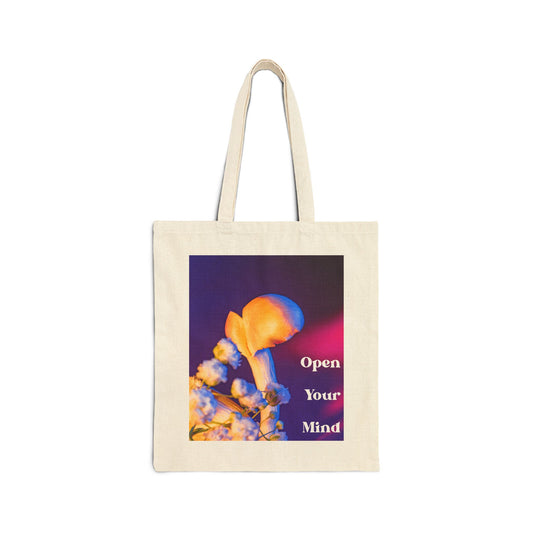 Open Your Mind Mushroom Tote Bag – Inspirational Canvas Tote